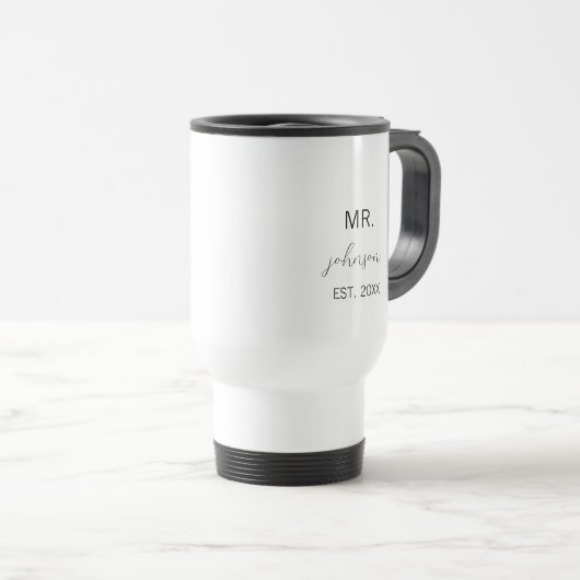 Aangepaste Mr. Mrs. Man en Brede Bruid Reisbeker (Voorkant rechts)