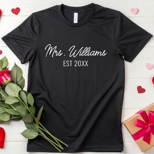 Aangepaste Mrs. Bride om gepersonaliseerd Verlovin T-shirt