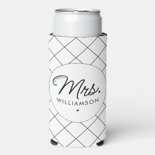 Aangepaste Mrs Est. Modern Elegant Script Pas getr (Seltzer Voorkant)