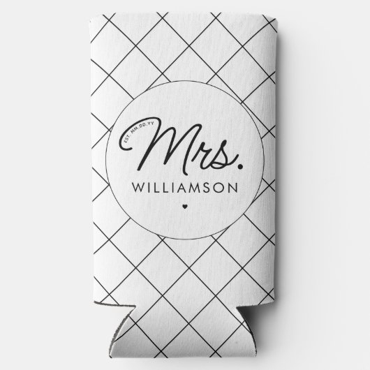 Aangepaste Mrs Est. Modern Elegant Script Pas getr (Achterkant)