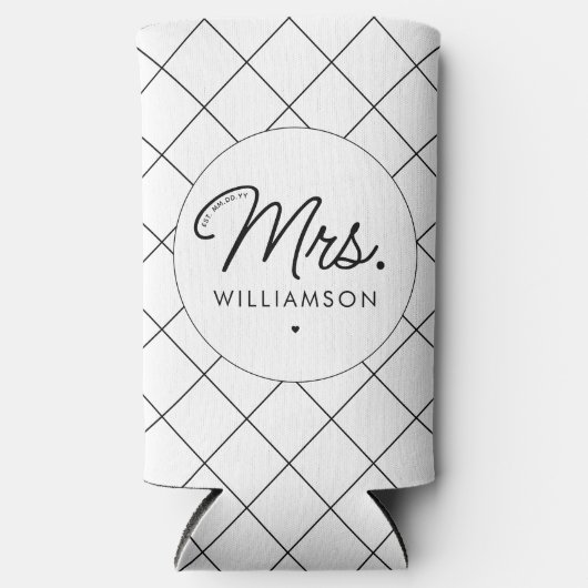 Aangepaste Mrs Est. Modern Elegant Script Pas getr (Voorkant)