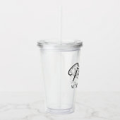 Aangepaste Mrs Est. Modern Elegant Script Pas getr Acryl Drinkbeker (Rechts)