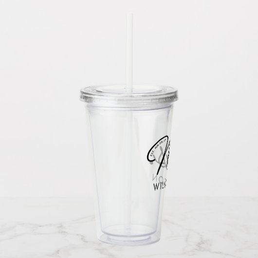 Aangepaste Mrs Est. Modern Elegant Script Pas getr Acryl Drinkbeker (Rechts)