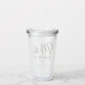 Aangepaste Mrs Est. Modern Elegant Script Pas getr Acryl Drinkbeker (Achterkant)