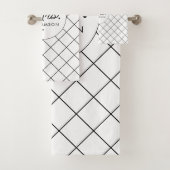 Aangepaste Mrs Est. Modern Elegant Script Pas getr Bad Handdoek (Insitu)