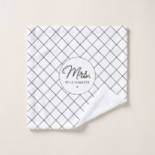 Aangepaste Mrs Est. Modern Elegant Script Pas getr Bad Handdoek (Wasdoekje)