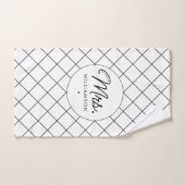 Aangepaste Mrs Est. Modern Elegant Script Pas getr Bad Handdoek (Handdoek)