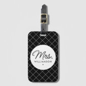 Aangepaste Mrs Est. Modern Elegant Script Pas getr Bagagelabel (Voorkant (verticaal))