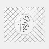 Aangepaste Mrs Est. Modern Elegant Script Pas getr Fleece Deken (Voorkant (Horizontaal))