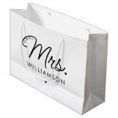 Aangepaste Mrs Est. Modern Elegant Script Pas getr Groot Cadeauzakje (Voorkant Gekanteld)