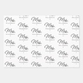 Aangepaste Mrs Est. Modern Elegant Script Pas getr Inpakpapier Vel (Voorkant)