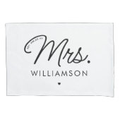 Aangepaste Mrs Est. Modern Elegant Script Pas getr Kussensloop (Voorkant)