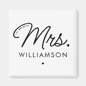 Aangepaste Mrs Est. Modern Elegant Script Pas getr Magneet (Voorkant)