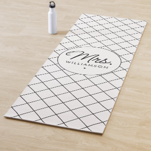 Aangepaste Mrs Est. Modern Elegant Script Pas getr Yogamat