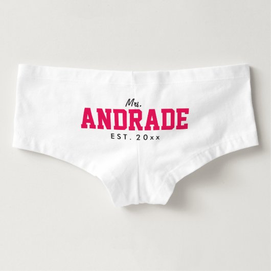 Aangepaste Mrs Panties Wedding Day Ondergoed voor  (Achterkant)