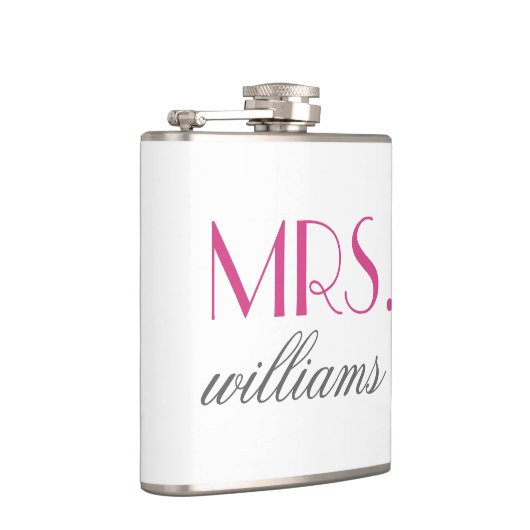 Aangepaste Mrs Wedding Flask | Bride-to-be Gifts Heupfles (Rechts)