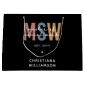 Aangepaste MSW Master of Social Work Retro Afstude Groot Cadeauzakje (Voorkant)