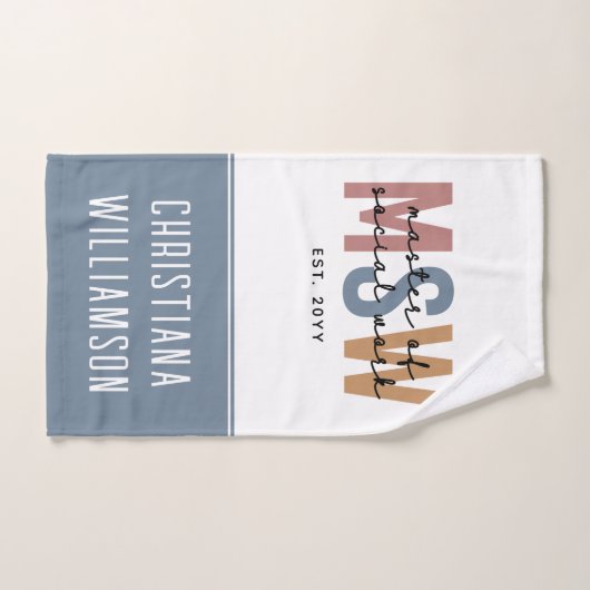 Aangepaste MSW Master of Social Work Retro Afstude Handdoek (Handdoek)