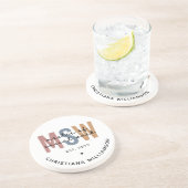 Aangepaste MSW Master of Social Work Retro Afstude Zandsteen Onderzetter (Zijkant)