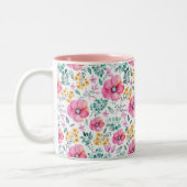 Aangepaste Mug Floral Tweekleurige Koffiemok (Links)