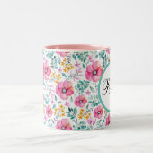 Aangepaste Mug Floral Tweekleurige Koffiemok (Center)
