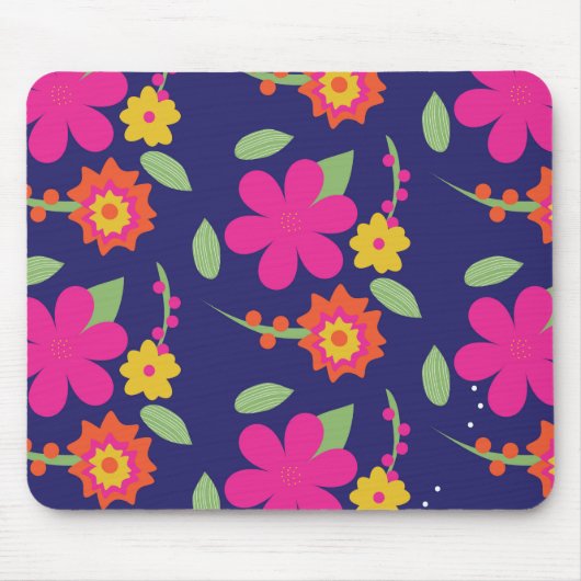 Aangepaste Muis Hippy Bloementuin Muismat (Voorkant)
