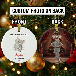 Aangepaste Muis Notenkraker Foto Kerstmis Keramisch Ornament
