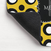 Aangepaste Muismat Polka Dots Yellow Black White (Hoek)