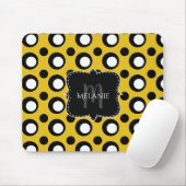 Aangepaste Muismat Polka Dots Yellow Black White (Met muis)
