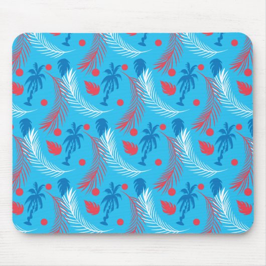 Aangepaste Muismat Tropisch Patriottisch Rood Blau (Voorkant)