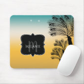 Aangepaste Muismat tropische zonnemonogram naam 2 (Met muis)