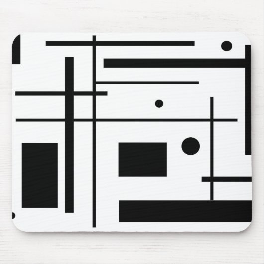 Aangepaste Muismat voor zwarte geometrische vormen (Voorkant)