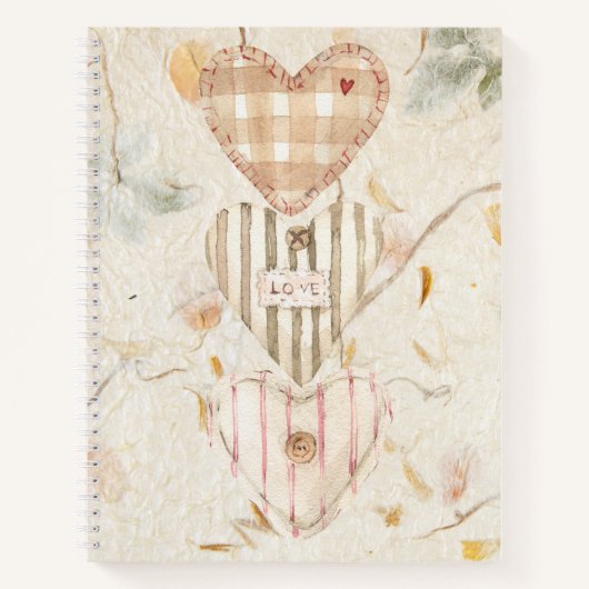 Aangepaste Mulberry papier Harten en kraft Notitieboek (Voorkant)