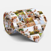 Aangepaste multi foto collage stropdas (Opgerold)