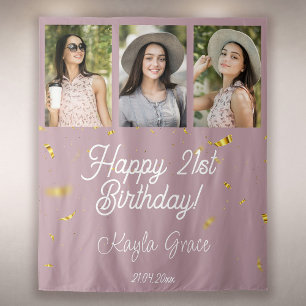 Aangepaste Multi Photo Birthday Party Wall Backdro Wandkleed