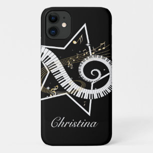 Aangepaste Musical Star golden notes iPhone 11 Hoesje