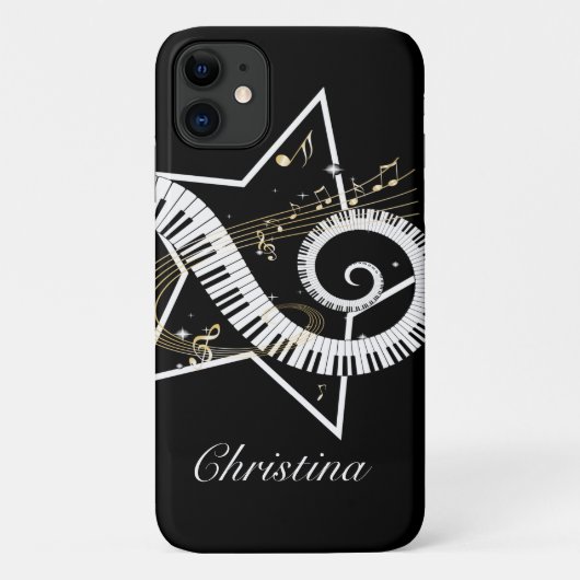Aangepaste Musical Star golden notes Case-Mate iPhone Case (Achterkant)