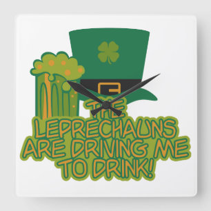 Aangepaste muur van Leprechaun Vierkante Klok