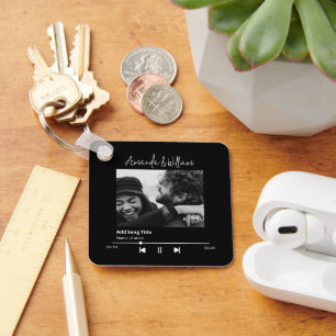 Aangepaste muziek & liedjes foto sleutelhanger