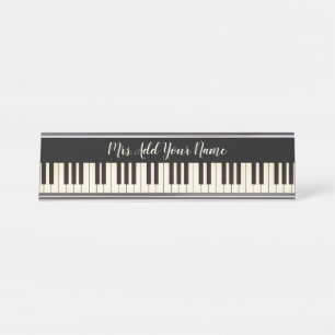 Aangepaste muziek Piano Teacher Piano Keys Bureau Naambordje