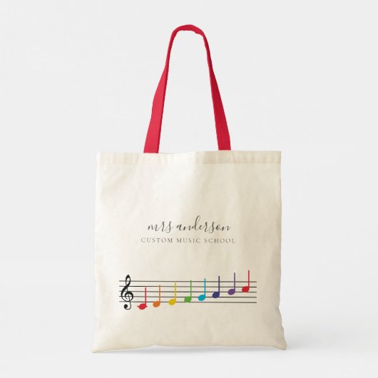 Aangepaste muziek school leraar naam Elegant Canva Tote Bag (Achterkant)