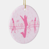 Aangepaste muziekdans en drama roze keramisch ornament (Rechts)