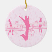 Aangepaste muziekdans en drama roze keramisch ornament (Voorkant)