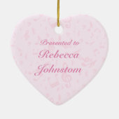 Aangepaste muziekdans en drama roze keramisch ornament (Achterkant)