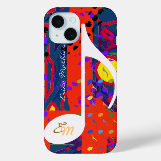 Aangepaste Muzieknote Kleurig Case-Mate iPhone Case (Achterkant)