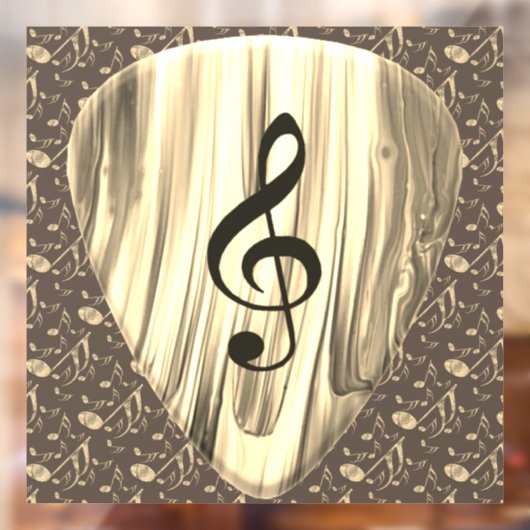 Aangepaste muzieknotitie gitaar Pick Raamsticker (Vel 2)