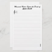 Aangepaste muzieknotities briefpapier (Voorkant / Achterkant)