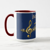 Aangepaste muzieksymbolen, blauwe en rode combinat mok (Links)