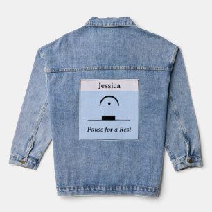 Aangepaste muzikale pauze rust humoristische muzie denim jacket