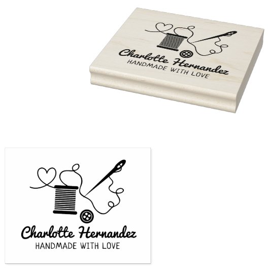 Aangepaste naaigarij, groot rubberstempel (Gestempeld)